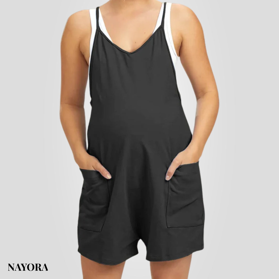 NAYORA Oversized Kismama Rövid Overál – Terhességre & Szülés Utánra