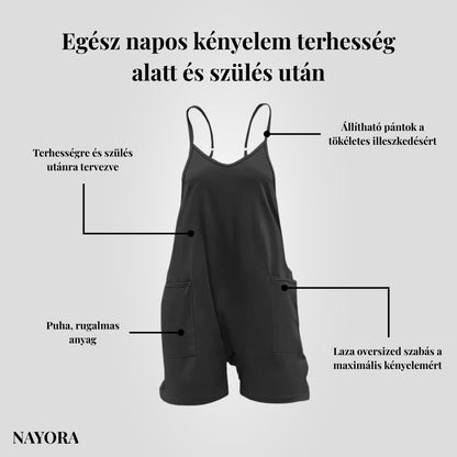 NAYORA Oversized Kismama Rövid Overál – Terhességre & Szülés Utánra