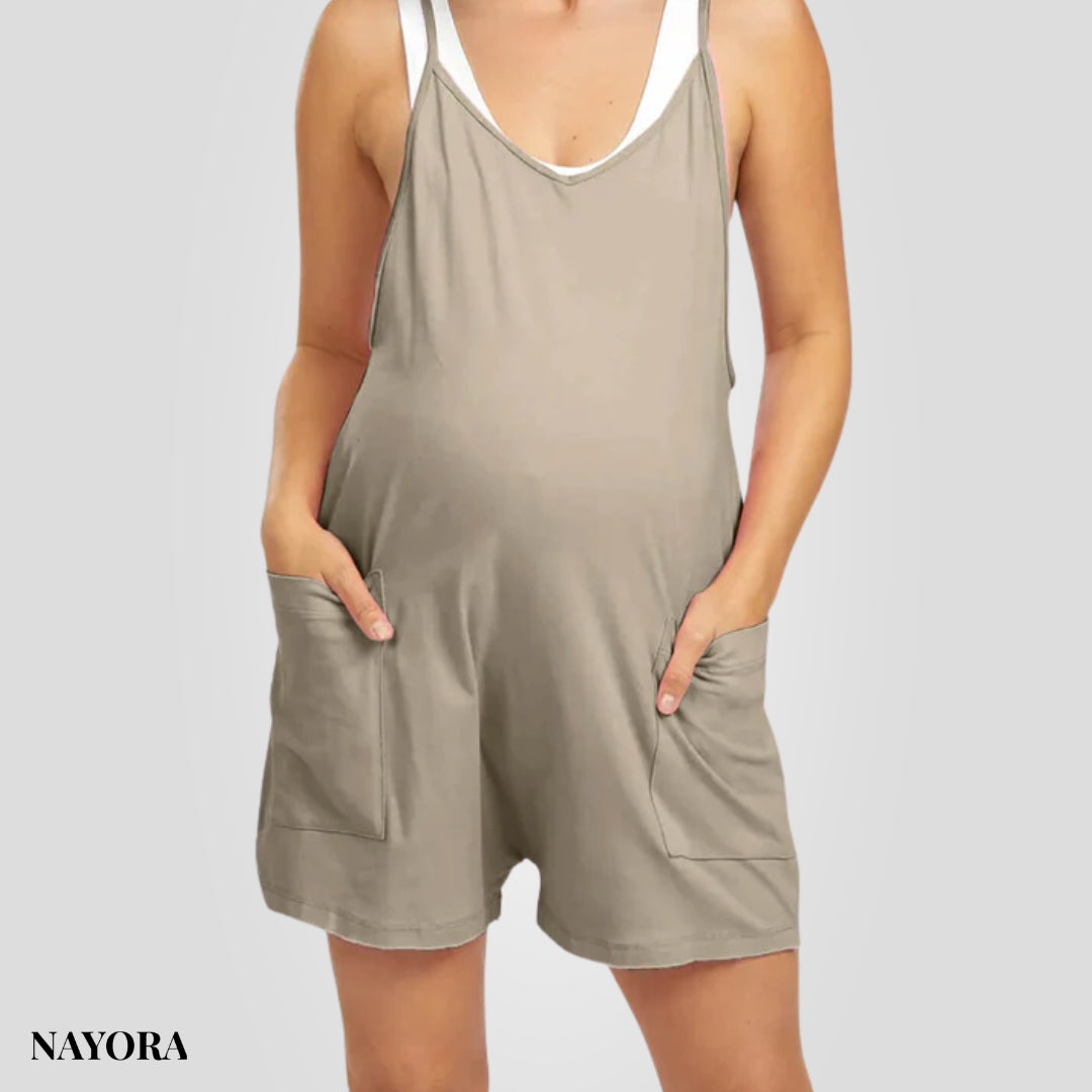 NAYORA Oversized Kismama Rövid Overál – Terhességre & Szülés Utánra