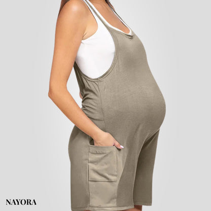 NAYORA Oversized Kismama Rövid Overál – Terhességre & Szülés Utánra