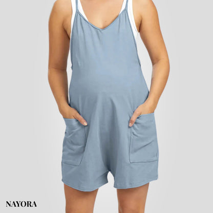 NAYORA Oversized Kismama Rövid Overál – Terhességre & Szülés Utánra