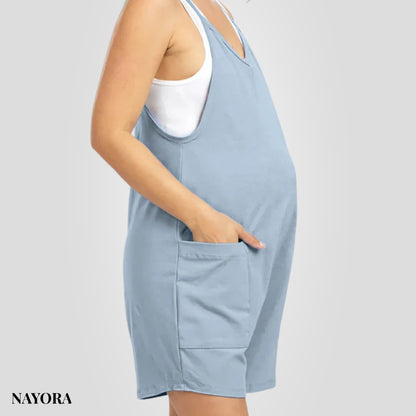 NAYORA Oversized Kismama Rövid Overál – Terhességre & Szülés Utánra