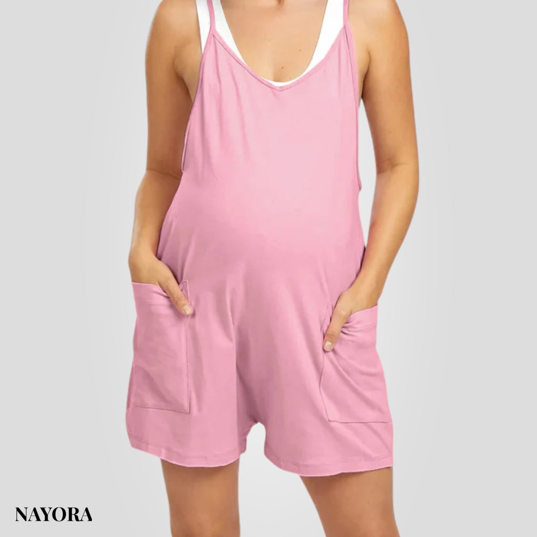 NAYORA Oversized Kismama Rövid Overál – Terhességre & Szülés Utánra