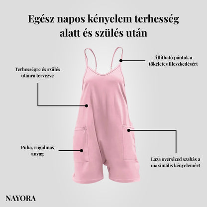 NAYORA Oversized Kismama Rövid Overál – Terhességre & Szülés Utánra